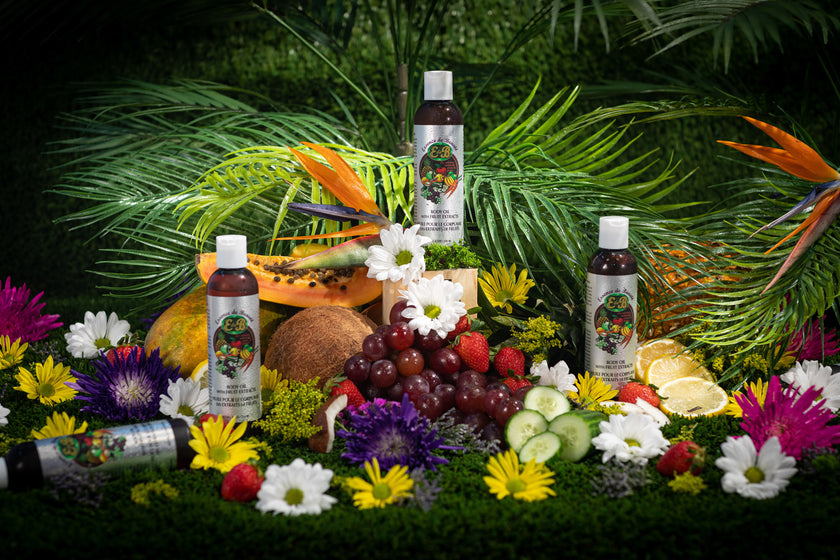HUILE POUR LE CORPS AVEC DES EXTRAITS DE FRUITS