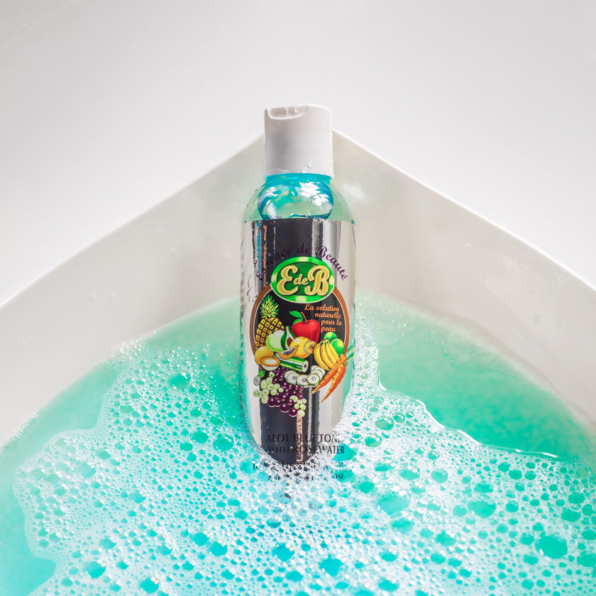 Tonique bleu à l’aloès avec eau de rose